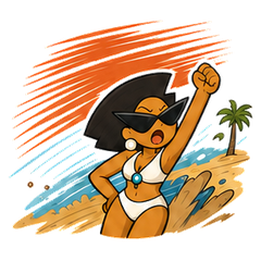 SunDeck Summer Reactions text-free LINE sticker set